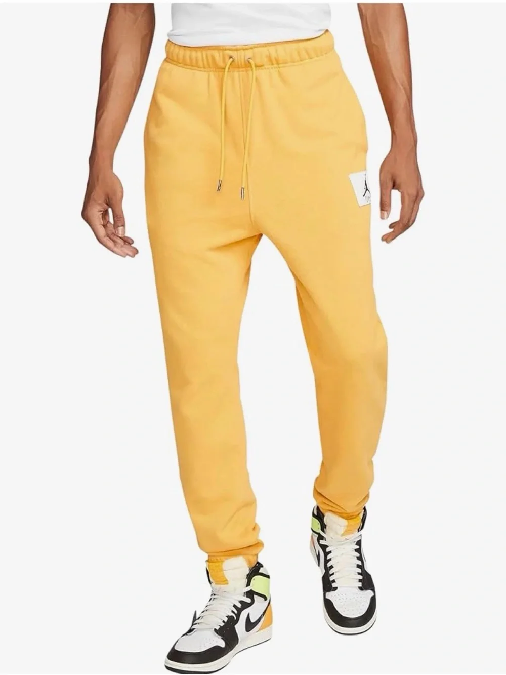 Jordan Men’s Yellow Drawstring Fleece Joggers